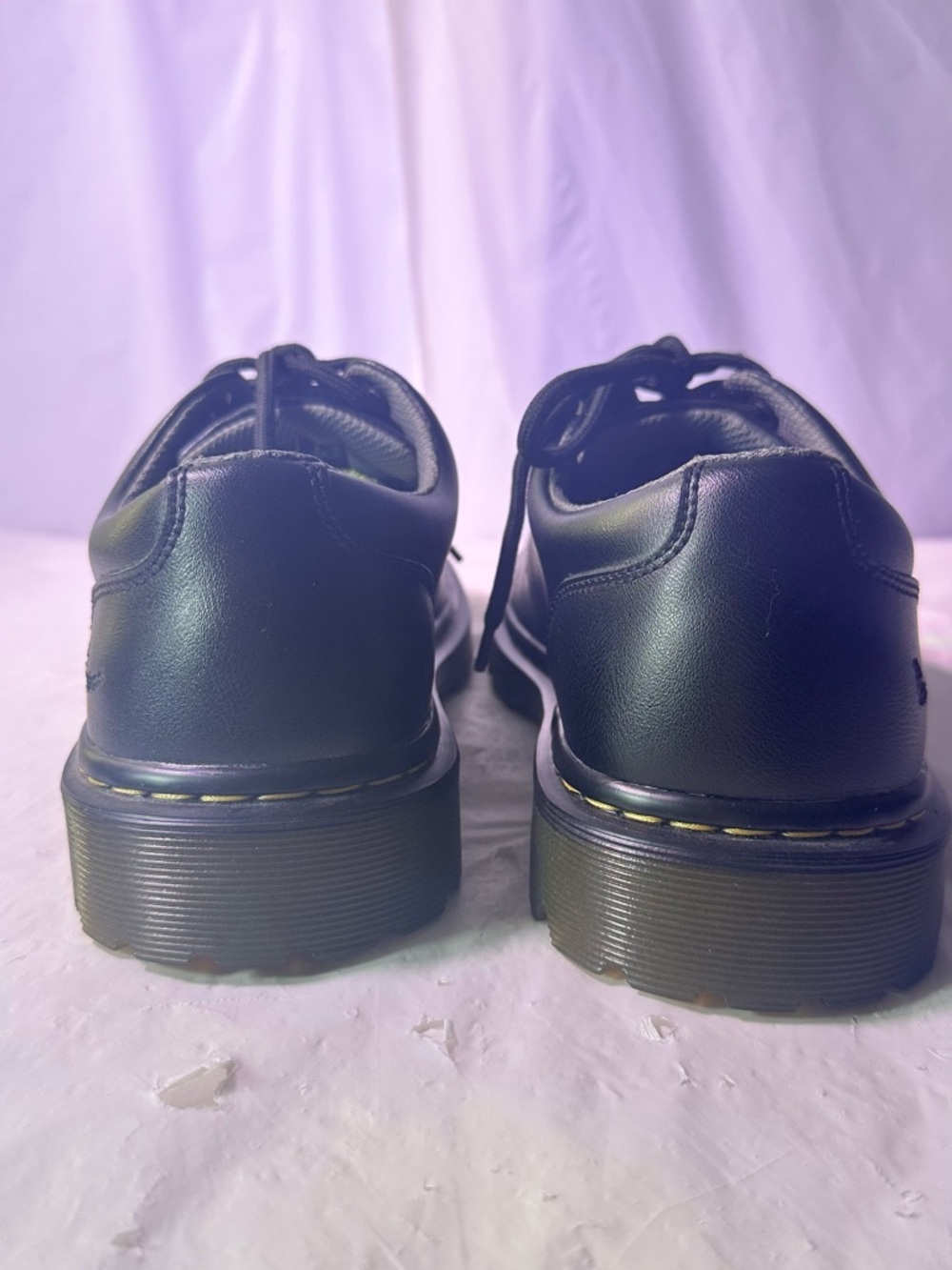 Dr. Martens Men's Black Leather 3-Eye Derby Shoes - Picture 7 of 12